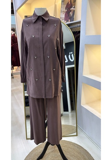 Nuss 1064 Pantolonlu Takım - Kahve