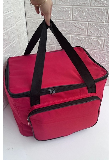 45 Lt. Termal Kamp Ve Piknik Yemek Taşıma Çantası, Soğutucu Buzluk Çanta Kırmızı