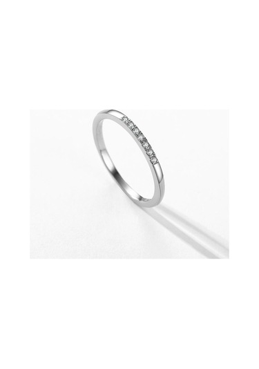 Modian 925 Ayar Gümüş Temizle Zirkonya İstiflenebilir Yüzük Kadınlar Için Yıldönümü Düğün Band Basit Güzel Takı Hediye