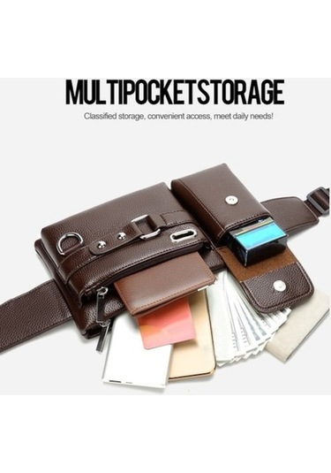 Dancemonkey Tcherchi Çok Fonksiyonlu Bel Çantası Kahverengi, Grand Kapasite Kahverengi