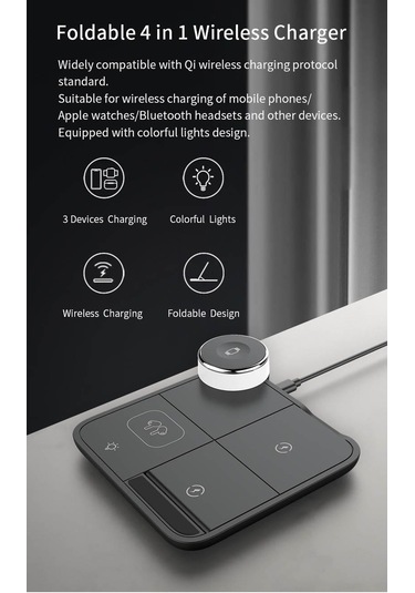 Wıreless Charger 4 In 1-siyah / 7069