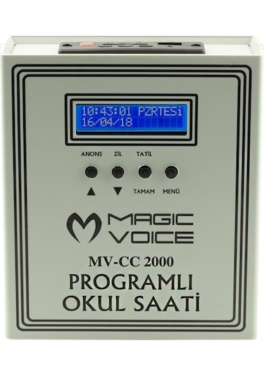 MAGICVOICE MV-CC2000 USB DUVAR TİPİ PROG AKILLI DIGITAL OKUL ZİL SAATİ (6 MELODİLİ) ÇAN TAKILABİLİR