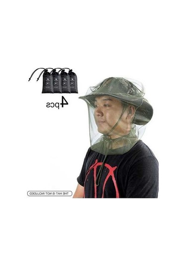 Besthome1 4 Adet Yeşil Nylon Mosquito Net - Outdoor Aktivite İçin Yüz&boyun Koruyucu, Doğa Sporları, Dağcılık, Kamp, Balıkçılık