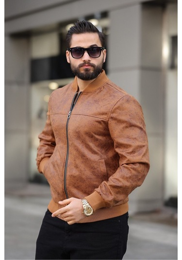 Erkek Süet Kolej Ceket Taba Napa