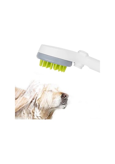 Yunboo Köpek Ve Kedi Duşu, Masajlı搓澡 Fonksiyonu, Gri Renkli, Abs+silikon Malzeme, 2m Hortum Ve Adaptörler İçeren Gri