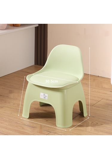 Kalınlaşmış Ev Küçük Tezgah Çocuk Sırtlı Sandalye-yeşil