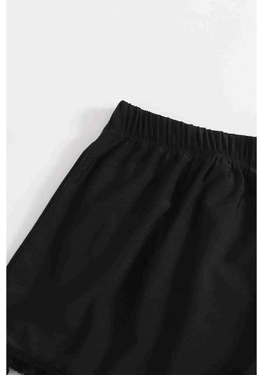 Alpinmoda Ponponlu Şık Deniz Şortu Ms43433 Siyah