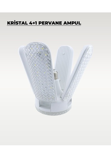 60w Kristal Pervane 4+1 Kanatlı Ampul 6500k Beyaz Işık 1 Adet