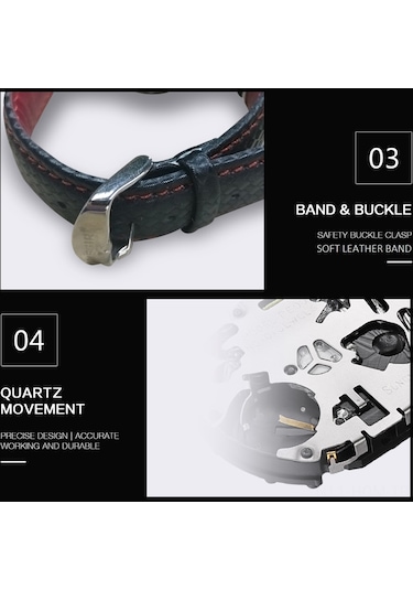 Megır 1010g Lüks İş Büyük Büyük Yüz Kuvars Erkek Kol Saati 3atm Su Geçirmez Askeri Spor Işıldayan Erkek Saati Dekoratif Üç Kadranlı Deri Kayış Bandı Çok Renkli