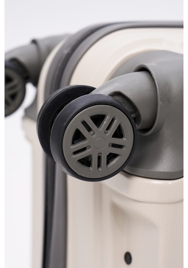 Elatae Premium Polipropilen Orta Boy Kırılmaz Valiz Bej - Antrasit V305 Bej