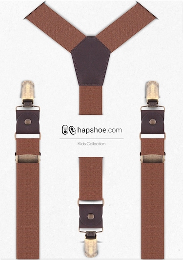 Hapshoe Ayarlanabilir Klipsli Taba Çocuk Kemer Pantolon Askısı Taba