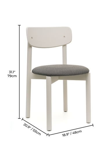 Keynote Beyaz Ahşap 4'lü Mutfak Salon Yemek Odası Sandalyesi