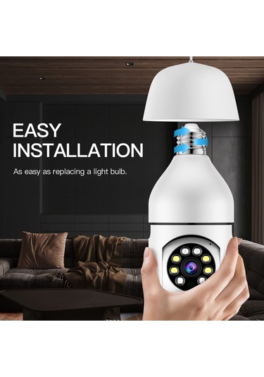 Işık Ampulü Güvenlik Kamerası, 360 Derece Dönme/eğilme Panoramik Ip Kamera, 2.4ghz Wifi 1080p Akıllı Ev Gözetim Kamerası, Hareket Algılama Alarmı, Gece Görüşü, İki Yönlü Ses, İç/dış Mekan E27 Diğer
