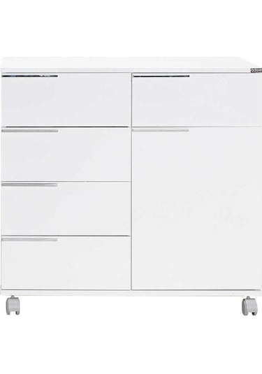 Diamond 5 Çekmeceli Tek Kapaklı Dolap - Lake Beyaz