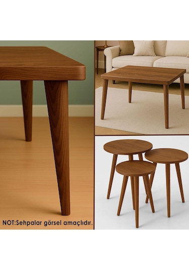 4 Adet Ahşap Ayak 40 Cm Koyu Meşe M8 Civatalı Bağlantı Aparatlı Mobilya Tabure Sehpa Masa Destek Ayağı Koyu Meşe