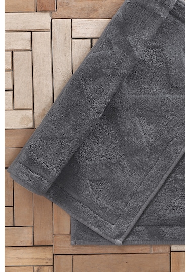 Yataş Bedding Milo Banyo Paspası Seti - Antrasit (50x60 cm + 60x100 cm) Antrasit