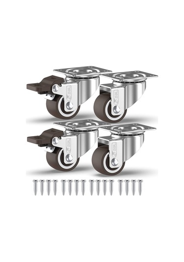 Mobilya İçin Ayarlanabilir Küçük Tekerlekler, 4'lü Paket, 2,5 Cm Çap, Alüminyum B Diğer