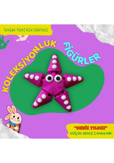 Tavşan Yumi Küçük Deniz Canlıları Koleksiyonu- 4 Parça 5-7 Cm Hareketli Oyuncaklar Ve Bilgilendirici Kartlar "