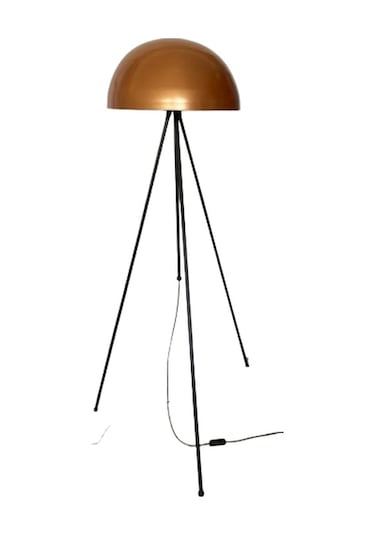 Rsylight Retro Metal Dekoratif Bakır Siyah 3 Ayaklı Köşe Lambası Lambader