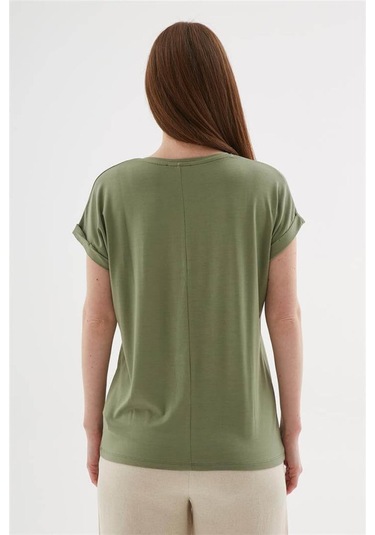 Fashion Friends 25y0075k1 Kadın Baskılı Bluz Haki