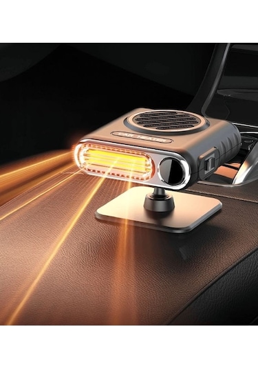 Vkemall 12v Araç Isıtıcı Fan - Akıllı Sayısal Ekranlı, Sedan, Hatchback Ve Suv İçin Uygun Siyah