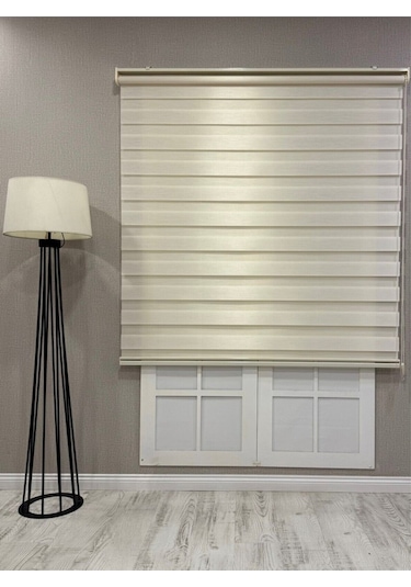 Donatti Bambu Zebra Stor Güneşlik Perde Krem Krem