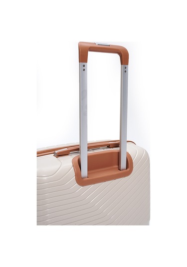 4 Lü Valiz Seti Elatae Exclusive Pro Polipropilen Kırılmaz Büyük - Orta - Kabin Boy Ve Makyaj Bej - Camel 5239