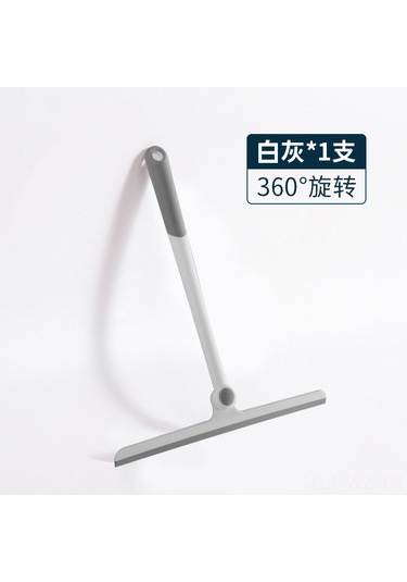 Wezone Ev Ofis Banyo Cam Zemin Temizliği İçin Döner Cam Sileci - Beyaz Gri Beyaz - Gri