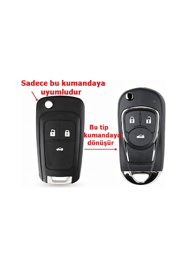 Opel Astra J Insignia Uyumlu Modifiye Dönüşüm Kumanda Anahtar Kabı