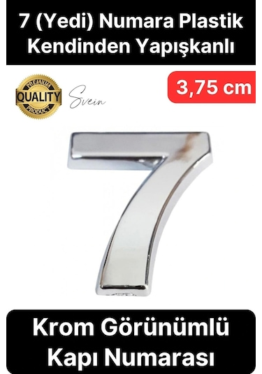 No 7 Kapı Numarası Kendinden Yapışkanlı Masa Dolap Plastik Ev Posta Kutusu Dış Mekan Daire 3,75 Cm