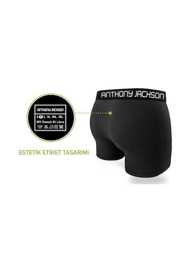Anthony Jackson Likralı Premium Erkek Boxer Thomas 6'lı