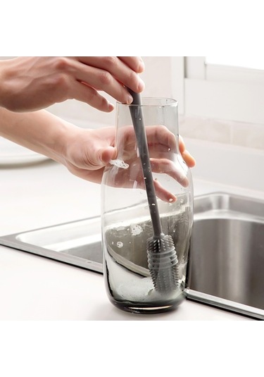 Flybuy Süt Şişesi Temizleme Fırçası, Kauçuk Kıllı, Uzun Saplı, Vakumlu Matara Ve Termos Fırça