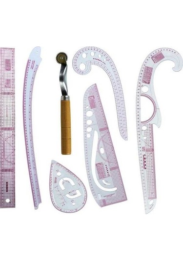 Electric Suntek 6 Cetveli Dikiş Cetveli Seti, Dayanıklı Terzi Araçları, Giysi Tasarım Cetveli