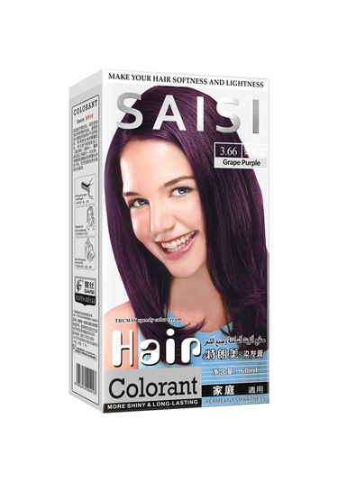 Vkemall 60ml Saç Boyası - Evde Kolay Uygulama - Üzüm Moru Renk - Cilt Dostu Formül