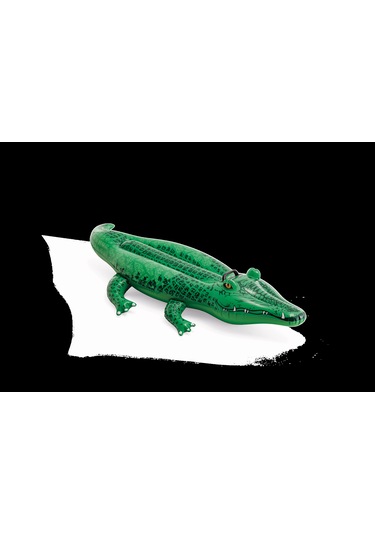 Küçük Timsah Figürlü Tırabzanlı Şişme Deniz Yatağı Çok Renkli