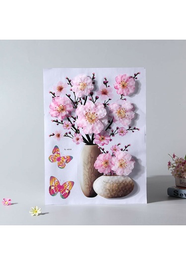 Yaozixa Yatak Odası Duvarı 3d Simülasyonlu Vazo,立体烫金 Dekoratif Duvar Sticker, Ev Dekoru Araçları, Kaliteli Materyal, Kullanımı Kolay, Konforlu Ev, Ticari Toplu Satış Diğer