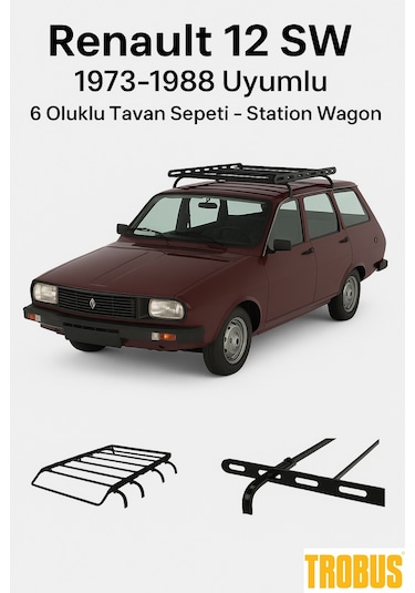 Renault 12 1971-1988 Uyumlu 6 Oluklu Tavan Sepeti - Sedan Kasa
