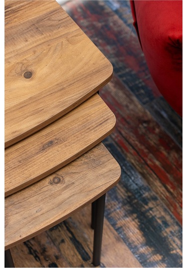 Arpelia Harmoni Zigon Sehpa 3'lü Siyah