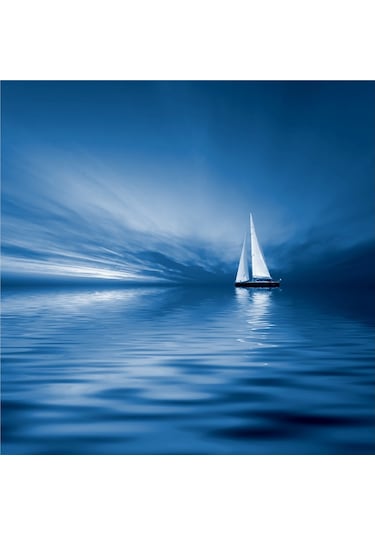 Deniz Ve Yelkenliler Doğal Taş Bardak Altlığı 4'lü Set - Natural Stone Coasters-174144 Çok Renkli