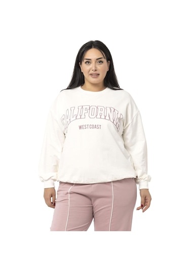 Büyük Beden İki İplik Pudra Eşofman Takımı-pudra Pudra