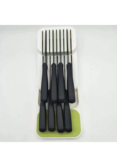 Dianziye Gri Mutfak Bıçak Düzenleyici, Çekmecelik Bıçak Konteyneri, Dayanıklı Malzeme, Evde Kullanımı İçin Pratik Bıçak Tutucu Gri