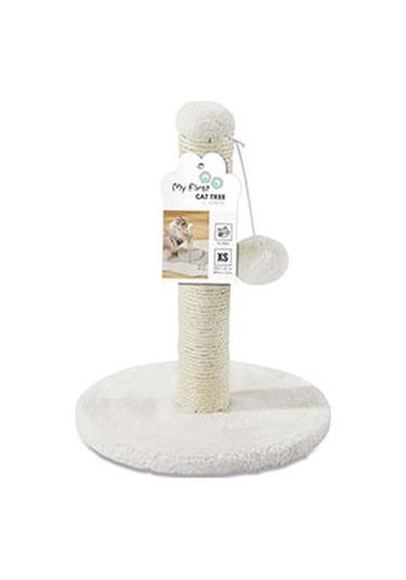 M-pets My First Ponponlu Kedi Tırmalama Tahtası Beyaz 24x24x30 Cm 244-54012.01