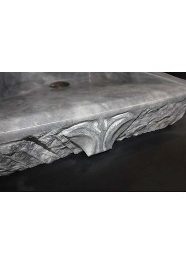 Gri Mermer Saray Işlemeli Lavabo