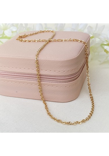 Işıltılı İşlemeli Çelik Zincir Kolye Kararmaz Xuping Vip Seri Ürün Rose 45 Cm Rose Gold