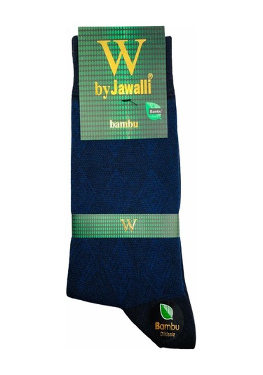 By Jawalli Desenli Bambu Erkek Çorabı-Lacivert