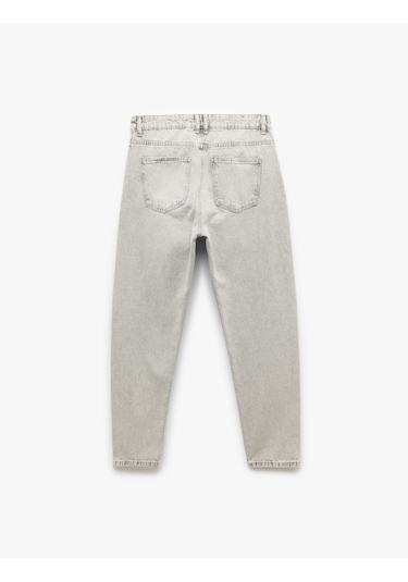 Koton Normal Bel Pamuklu Tapered Fit Jean Pantolon - Joe Jean Gri 6wam40070nd Gri