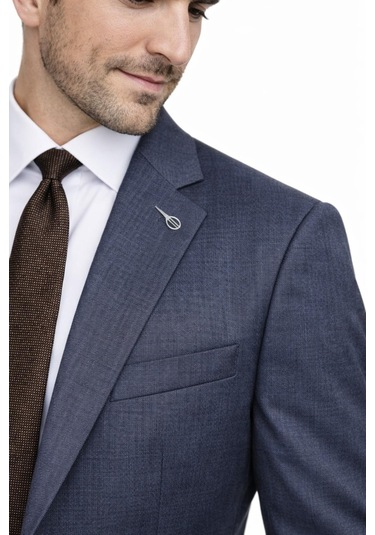 Suitmen Erkek Armürlü 4 Drop Çift Yırtmaçlı Takım Elbise Bgl-st05330 İndigo