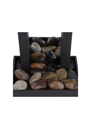 Pazly Usb Led Masaüstü Su Çeşmesi, Taş Dekorlu, Zen Ambiyans, Ofis & Ev Dekoru, Sakin Su Sesleri