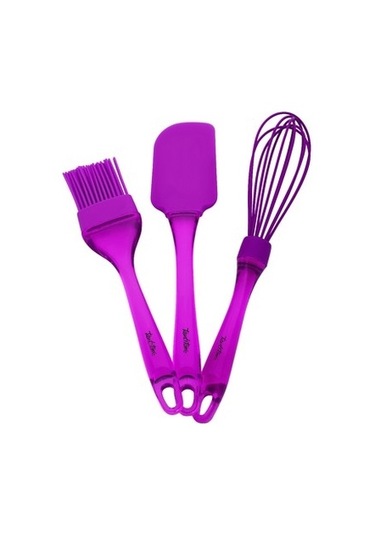 048-08-Mor Renkli Silikon Üçlü Hazırlık Seti Mor