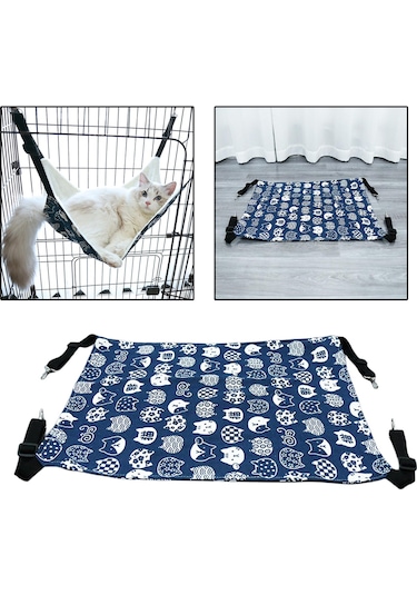 Suntek Kedi Hamak Yatak Salıncak Rahat Köpek Yazlık-lacivert-m